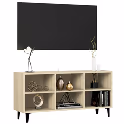 vidaXL TV Cabinet & Metal Legs 103.5x30x50 cm/69.5x30x50 cm Multi Colours - sonoma oak, 103.5 cm