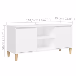 vidaXL TV Cabinet with Solid Wood Legs White Bedroom TV Stand Hifi Cabinet - Additional view 5
