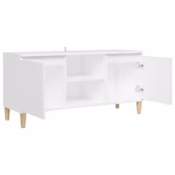 vidaXL TV Cabinet with Solid Wood Legs White Bedroom TV Stand Hifi Cabinet - Additional view 8