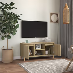 vidaXL TV Cabinet with Solid Wood Legs Sonoma Oak TV Stand Unit Hifi Cabinet - Additional view 4