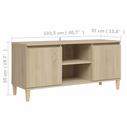 vidaXL TV Cabinet with Solid Wood Legs Sonoma Oak TV Stand Unit Hifi Cabinet - Additional view 9