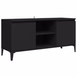 vidaXL TV Cabinet with Metal Legs Black Bedroom TV Stand Unit Hifi Cabinet - Additional view 4