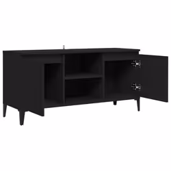 vidaXL TV Cabinet with Metal Legs Black Bedroom TV Stand Unit Hifi Cabinet - Additional view 7