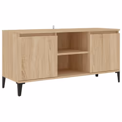 vidaXL TV Cabinet with Metal Legs Sonoma Oak Bedroom TV Stand Hifi Cabinet