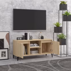 vidaXL TV Cabinet with Metal Legs Sonoma Oak Bedroom TV Stand Hifi Cabinet - Additional view 4