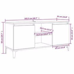 vidaXL TV Cabinet with Metal Legs Sonoma Oak Bedroom TV Stand Hifi Cabinet - Additional view 5