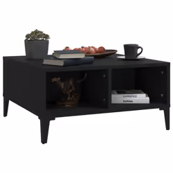 vidaXL Coffee Table Black Engineered Wood Indoor Furniture Couch Sofa Table - Additional view 4