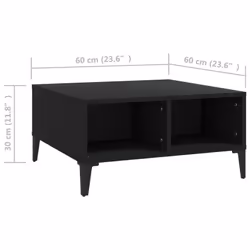 vidaXL Coffee Table Black Engineered Wood Indoor Furniture Couch Sofa Table - Additional view 5