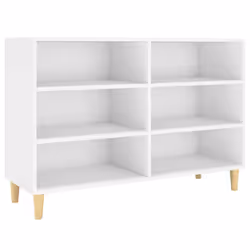 vidaXL Sideboard White Engineered Wood Side Book Storage Cabinet Standing Rack - Additional view 4