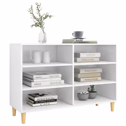 vidaXL Sideboard White Engineered Wood Side Book Storage Cabinet Standing Rack - Additional view 5