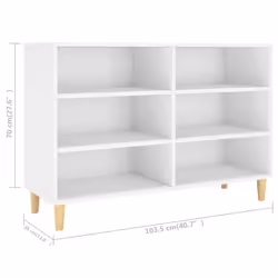 vidaXL Sideboard White Engineered Wood Side Book Storage Cabinet Standing Rack - Additional view 7