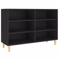 vidaXL Sideboard Black Engineered Wood Side Book Storage Cabinet Standing Rack - Additional view 3