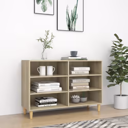 vidaXL Sideboard Sonoma Oak Engineered Wood Book Storage Cabinet Standing Rack