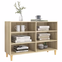 vidaXL Sideboard Sonoma Oak Engineered Wood Book Storage Cabinet Standing Rack - Additional view 4