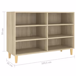 vidaXL Sideboard Sonoma Oak Engineered Wood Book Storage Cabinet Standing Rack - Additional view 7