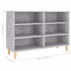 vidaXL Sideboard Concrete Grey Engineered Wood Storage Cabinet Standing Shelf - Additional view 5