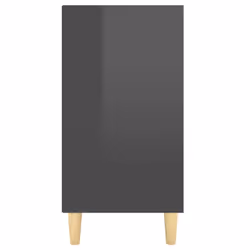 vidaXL Sideboard High Gloss Grey Engineered Wood Side Cabinet Standing Shelf - Additional view 5