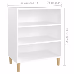 vidaXL Sideboard White Engineered Wood Furniture Storage Cabinet Side Cabinet - Additional view 7