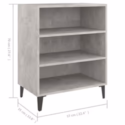 vidaXL Sideboard Concrete Grey Engineered Wood Furniture Storage Side Cabinet - Additional view 4