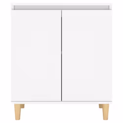 vidaXL Sideboard with Solid Wood Legs White Engineered Wood Storage Cabinet - Additional view 5