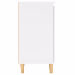 vidaXL Sideboard with Solid Wood Legs White Engineered Wood Storage Cabinet - Additional view 6