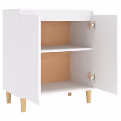 vidaXL Sideboard with Solid Wood Legs White Engineered Wood Storage Cabinet - Additional view 7