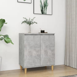 vidaXL Sideboard with Solid Wood Legs Concrete Grey Engineered Wood Cabinet