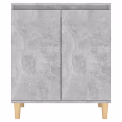 vidaXL Sideboard with Solid Wood Legs Concrete Grey Engineered Wood Cabinet - Additional view 5