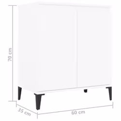 vidaXL Sideboard White Engineered Wood Book Storage Cabinet Indoor Furniture - Additional view 4