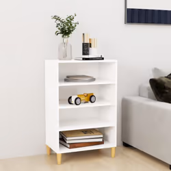 vidaXL Sideboard White Engineered Wood Book Storage Cabinet Indoor Furniture