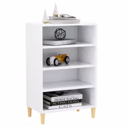 vidaXL Sideboard White Engineered Wood Book Storage Cabinet Indoor Furniture - Additional view 4