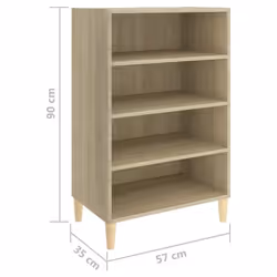 vidaXL Sideboard Sonoma Oak Engineered Wood Storage Cabinet Indoor Furniture - Additional view 7