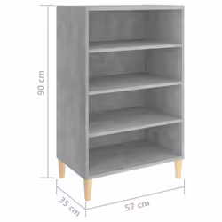 vidaXL Sideboard Concrete Grey Engineered Wood Storage Cabinet Home Furniture - Additional view 5
