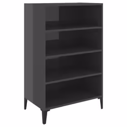 vidaXL Sideboard High Gloss Grey Engineered Wood Furniture Storage Cabinet - Additional view 2