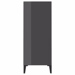 vidaXL Sideboard High Gloss Grey Engineered Wood Furniture Storage Cabinet - Additional view 5