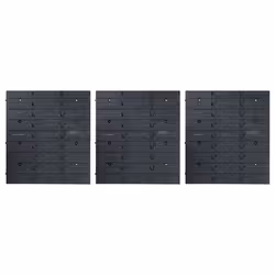 vidaXL Storage Bin Kit with Wall Panels 48 Piece Blue and Black Tool Boxes