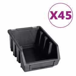 vidaXL Storage Bin Kit with Wall Panels 96 Piece Red and Black Tool Boxes