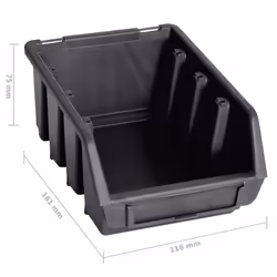 vidaXL Storage Bin Kit with Wall Panels 96 Piece Red and Black Tool Boxes