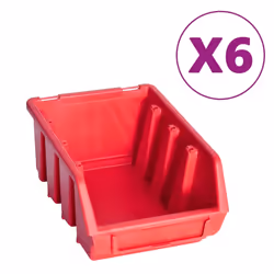 vidaXL Storage Bin Kit with Wall Panels 39 Piece Red and Black Tool Boxes