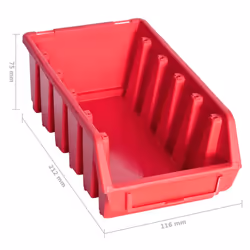 vidaXL Storage Bin Kit with Wall Panels 34 Piece Red and Black Tool Boxes - Additional view 10
