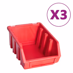 vidaXL Storage Bin Kit with Wall Panels 34 Piece Red and Black Tool Boxes