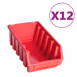 vidaXL Storage Bin Kit with Wall Panels 80 Piece Red and Black Tool Boxes