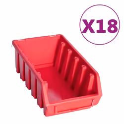 vidaXL Storage Bin Kit 103 Piece with Wall Panels Tool Organiser Red and Black