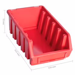 vidaXL Storage Bin Kit 103 Piece with Wall Panels Tool Organiser Red and Black - Additional view 9
