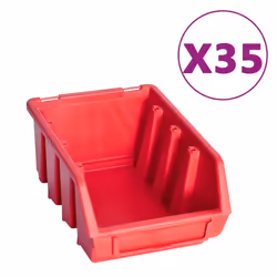 vidaXL Storage Bin Kit 141 Piece with Wall Panels Tool Organiser Red and Black