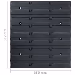 vidaXL Storage Bin Kit 141 Piece with Wall Panels Tool Organiser Red and Black