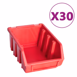 vidaXL 136 Piece Storage Bin Kit with Wall Panels Red and Black bin kit - Additional view 2