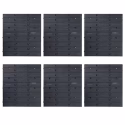 vidaXL Storage Bin Kit with Wall Panels 96 Piece Blue and Black Tool Boxes
