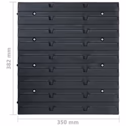 vidaXL Storage Bin Kit with Wall Panels 96 Piece Blue and Black Tool Boxes - Additional view 5