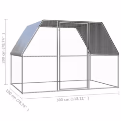 vidaXL Outdoor Chicken Cage Galvanised Steel Chicken Coop Run Hen House Unit